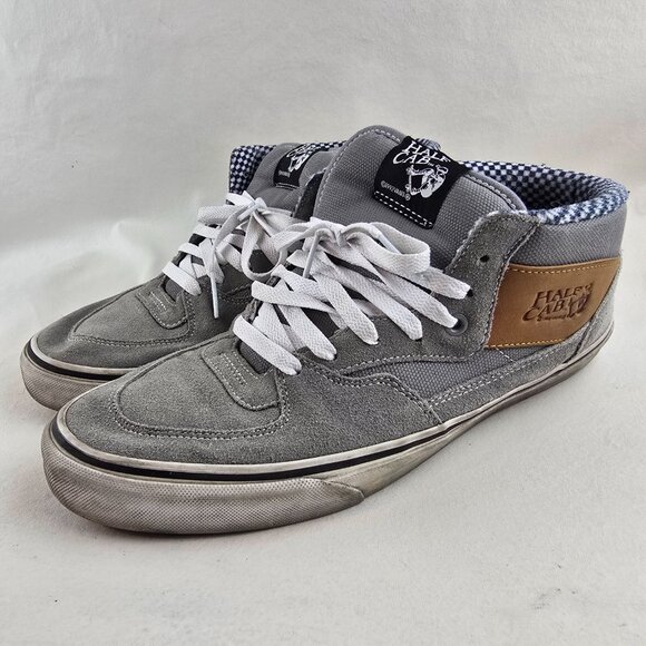Vans Half Cab Mens 11 Gray Suede Canvas Skate Shoes Checker Steve Caballero - Picture 5 of 10